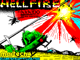Hellfire Attack title screen for ZX Spectrum